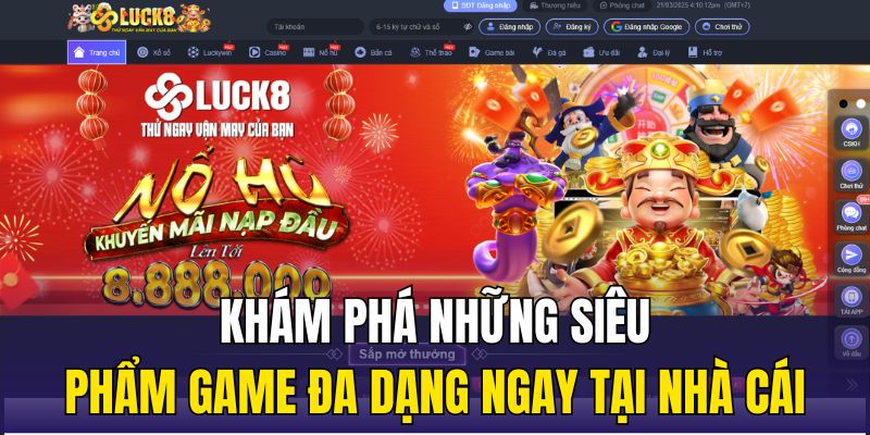 Khám phá những siêu phẩm game đa dạng ngay tại nhà cái